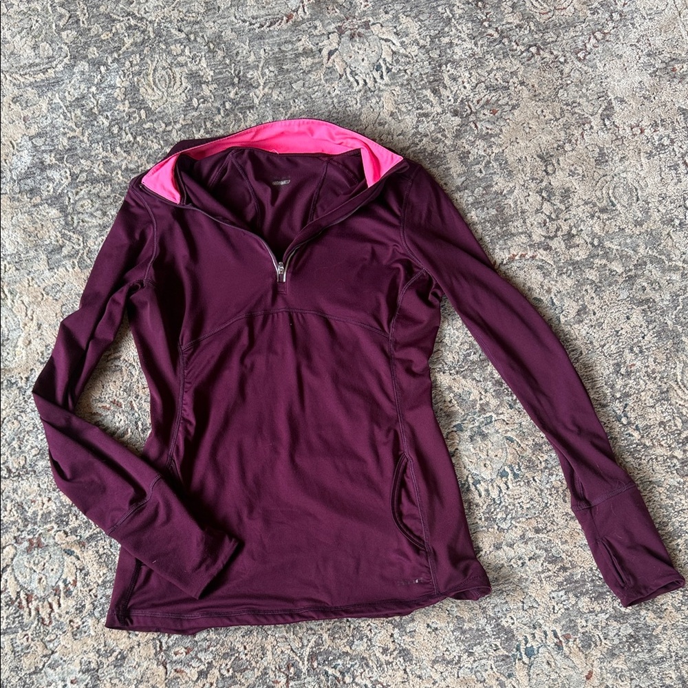 Hind Burgundy and Pink Long Sleeve Top